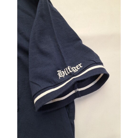 Vtg Y2k 2002 Navy Blue Mens Polo Hilfiger Pocket Crest Red Label Large Prep - Picture 5 of 11